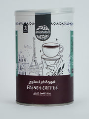 Beananza French Coffee tin on white background